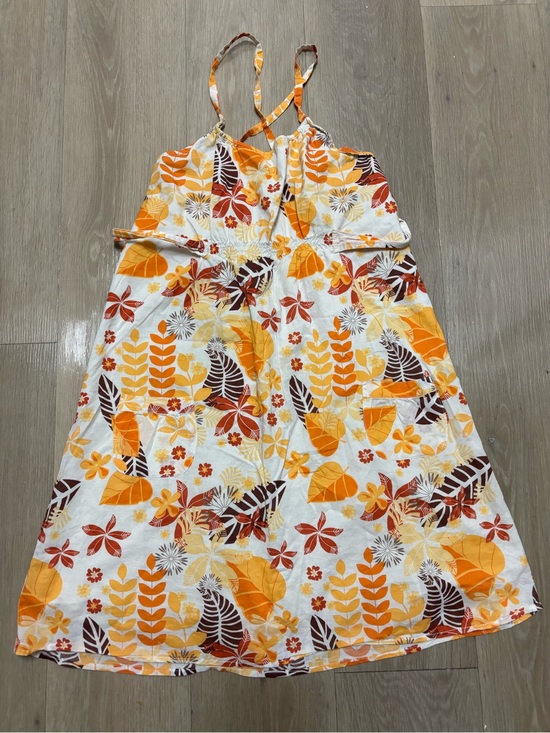 Dresses & Skirts - Women’s Floral Sundress - Yellow & Orange Tropical Print‎